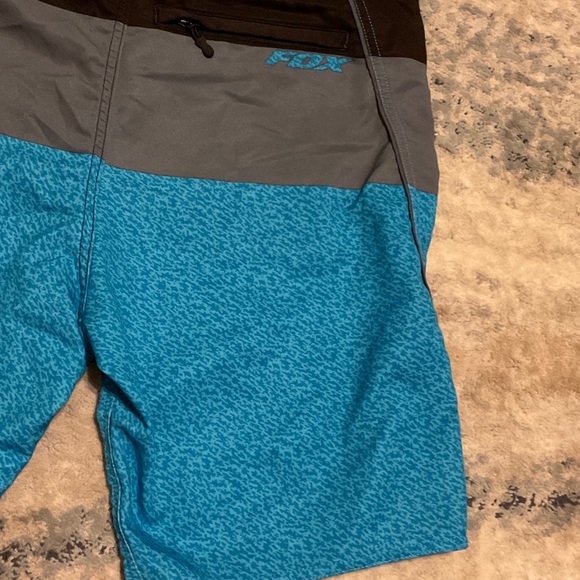 Fox Men's Black, Gray, and Blue Board Shorts - Picture 5 of 5
